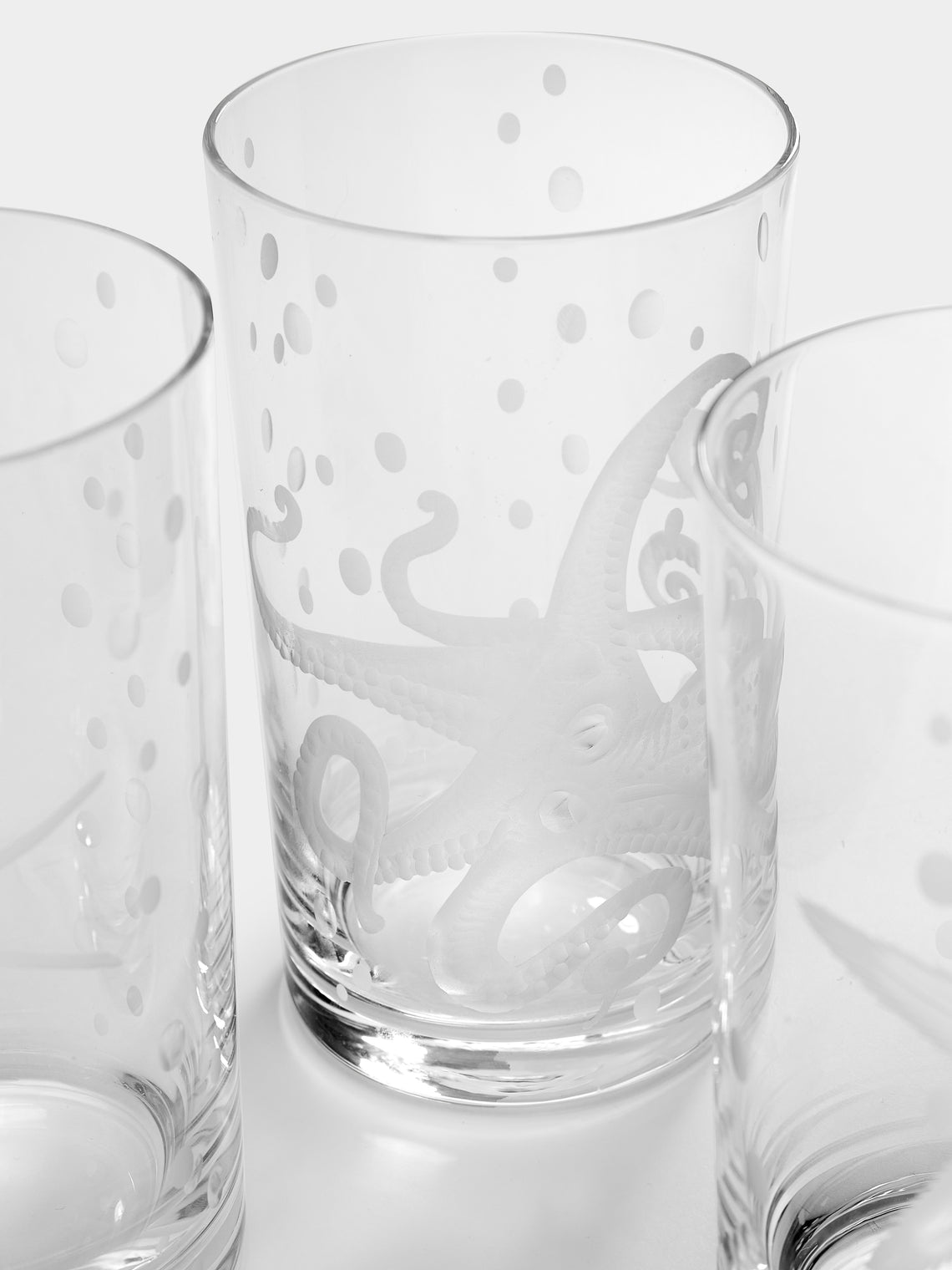 Artel - Frutti di Mare Hand-Engraved Crystal Tall Tumblers (Set of 6) -  - ABASK