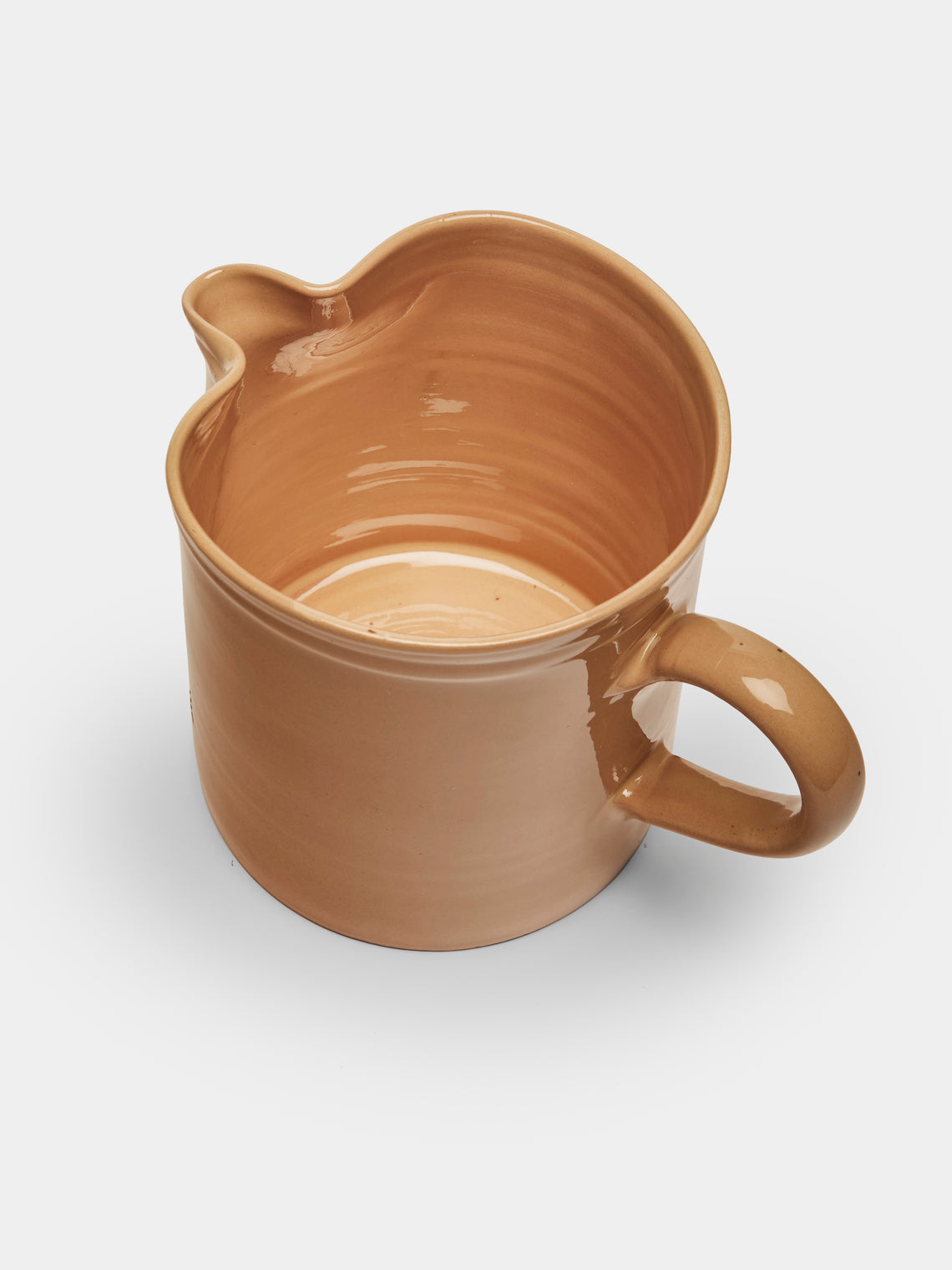 Poterie d’Évires - Birds Hand-Painted Ceramic Straight-Edge Jug (70.5oz/2L) - Cream - ABASK