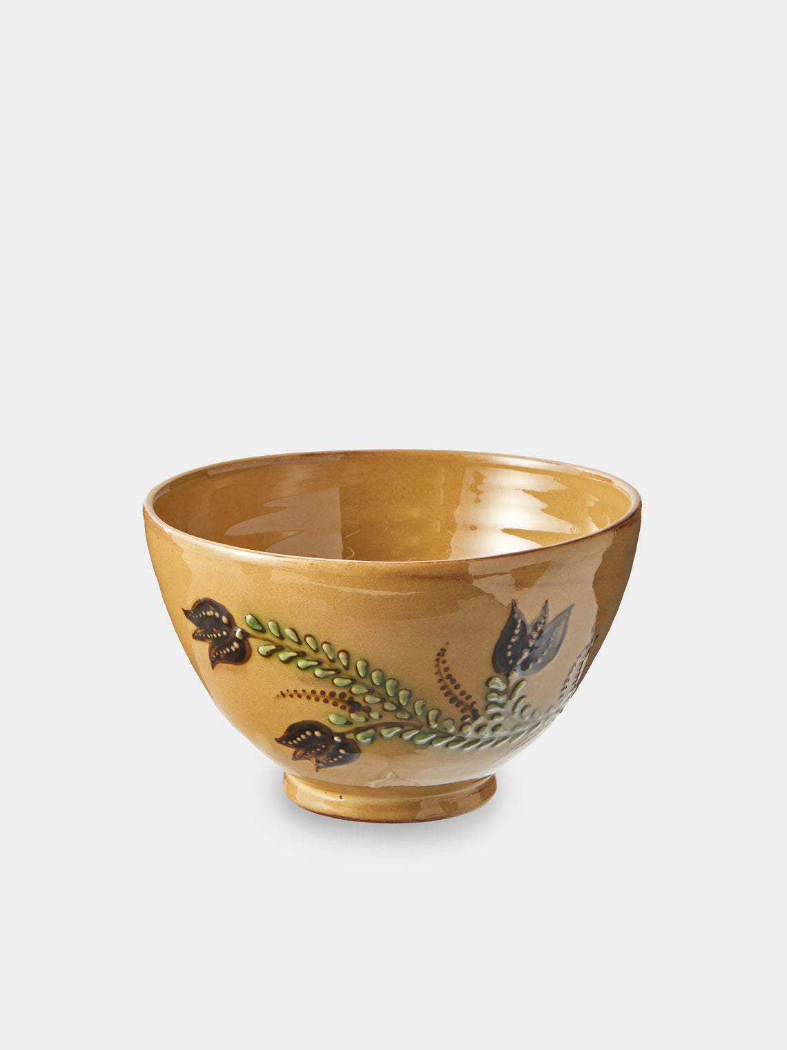 Poterie d’Évires - Flowers Hand-Painted Ceramic Grand Bowls (Set of 4) - Cream - ABASK