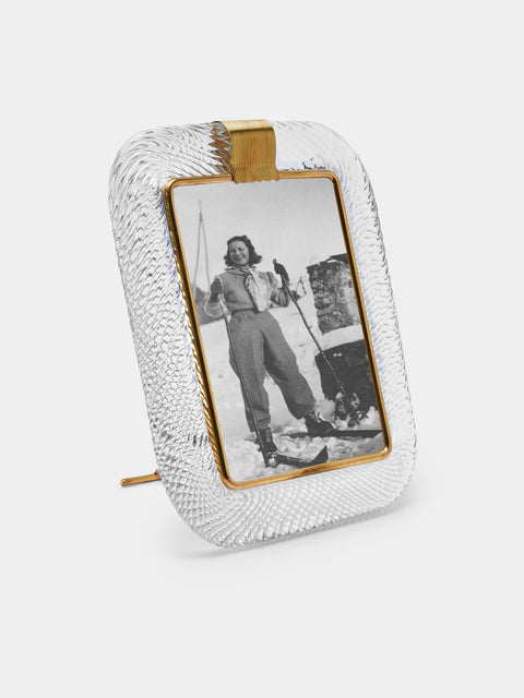 Antique and Vintage - 1960s Murano Glass Photo Frame - Clear - ABASK - 