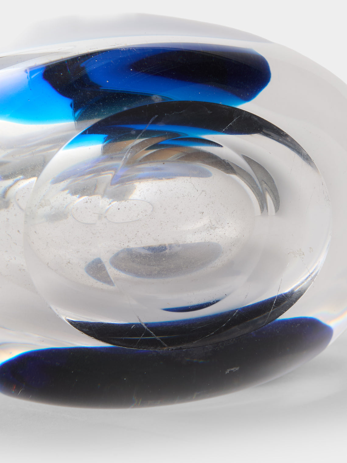 Antique and Vintage - 1970s Galliano Ferro Murano Glass Vase (6in/15cm) - Blue - ABASK