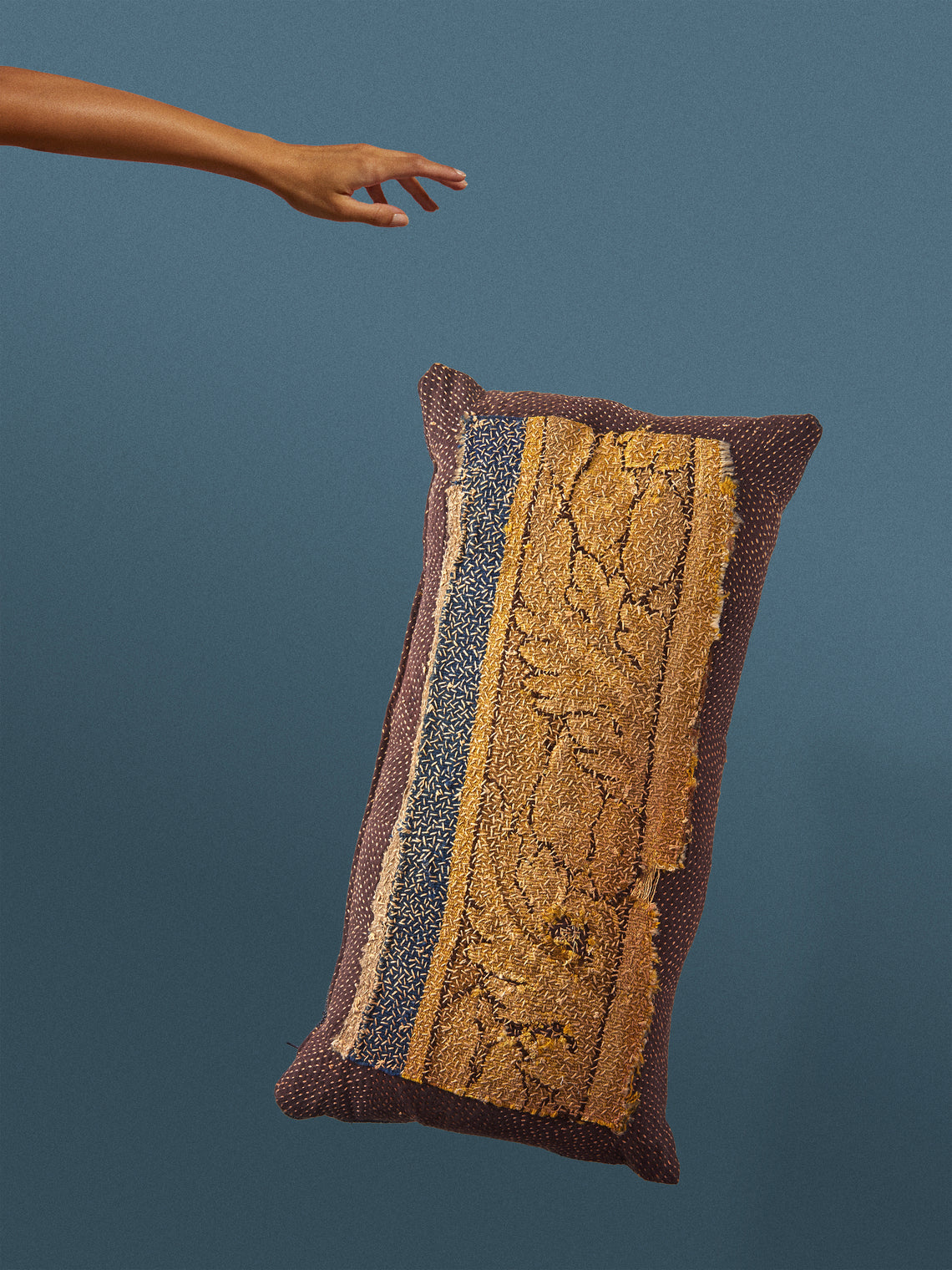 By Walid - 19th-Century French Napoleon III Aubosson Tapestry Wool and Hemp Cushion (25.5in/65cm) - Multiple - ABASK