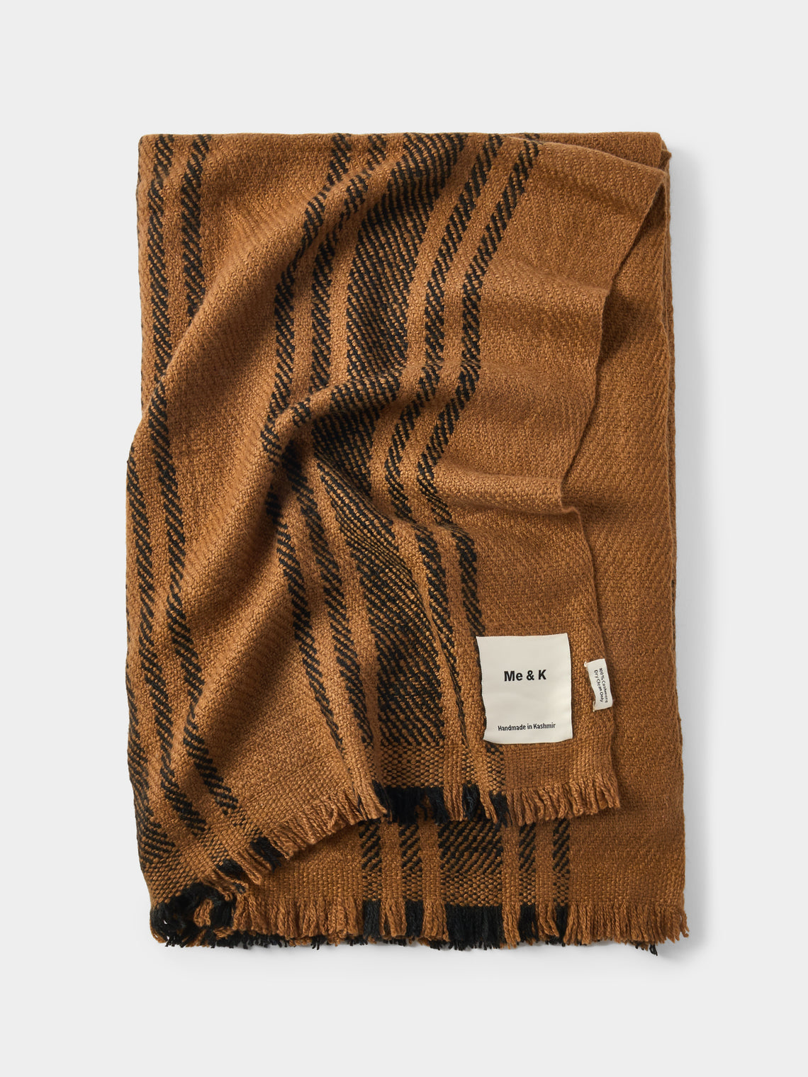 Me & K - Classic Stripes Cashmere Throw (67in/1.7m) - Orange - ABASK
