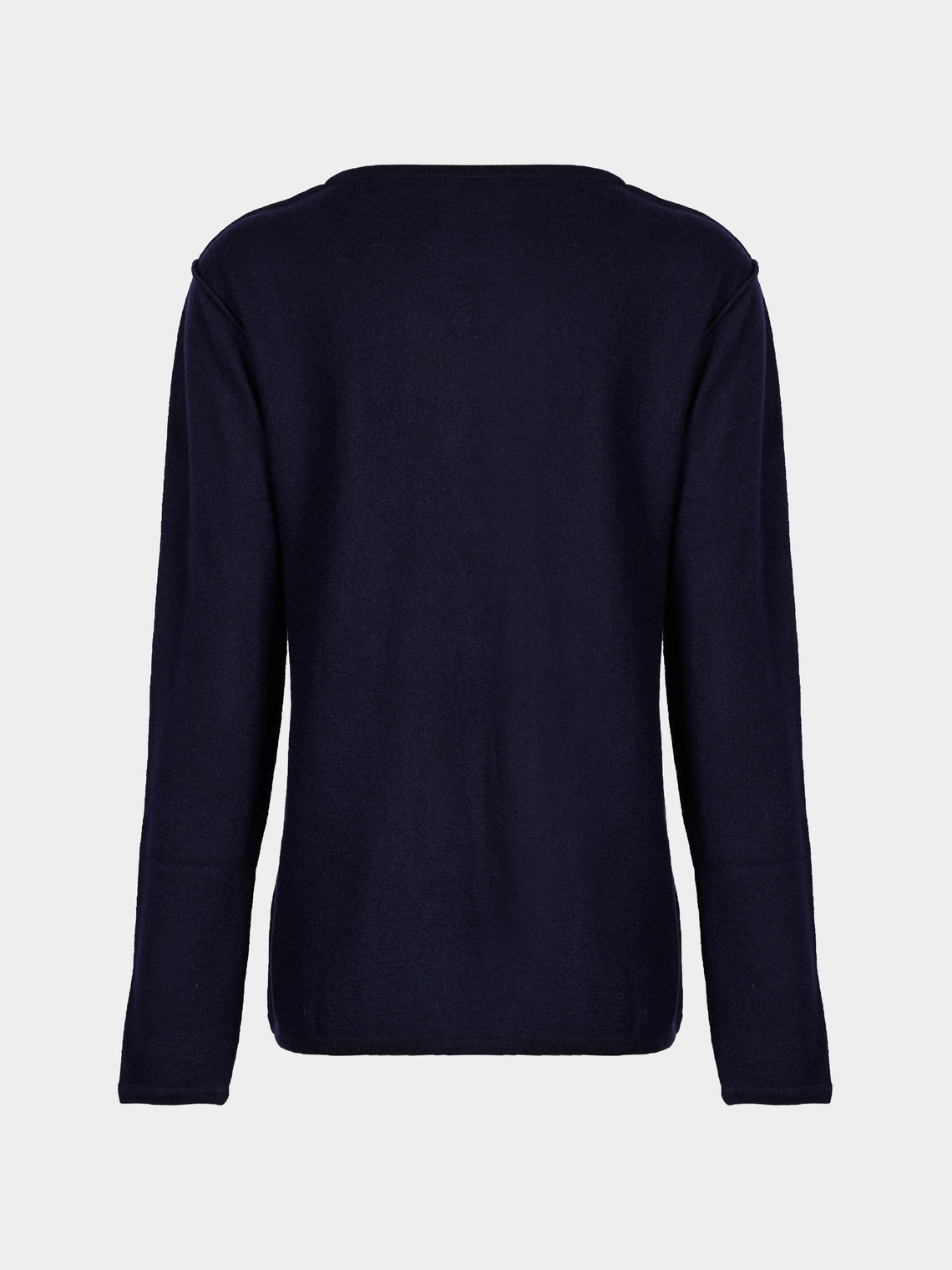 Denis Colomb - Fuzzy Brushed Cashmere V-Neck Sweater | Size: S - Navy - ABASK