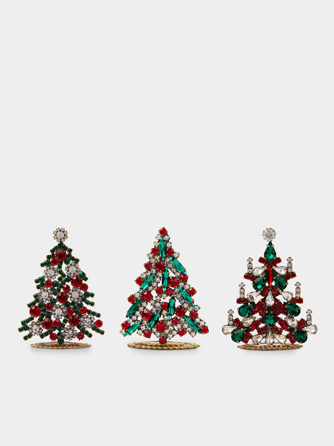 ABASK Decorations - | Set of 3 | Magical Czech Crystal Trees - Red - ABASK - 