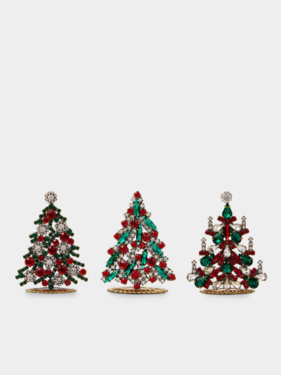 ABASK Decorations - | Set of 3 | Magical Czech Crystal Trees - Red - ABASK - 