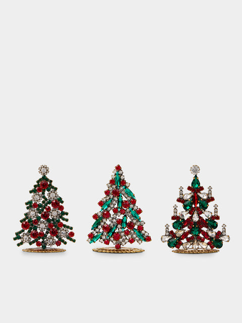 ABASK Decorations - | Set of 3 | Magical Czech Crystal Trees - Red - ABASK - 