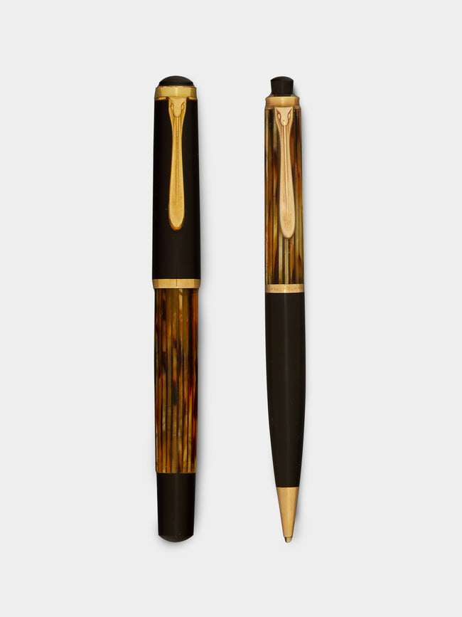 Antique and Vintage - 1950s Pelikan 400 Brown Tortoiseshell Fountain Pen and Pencil Set -  - ABASK - 