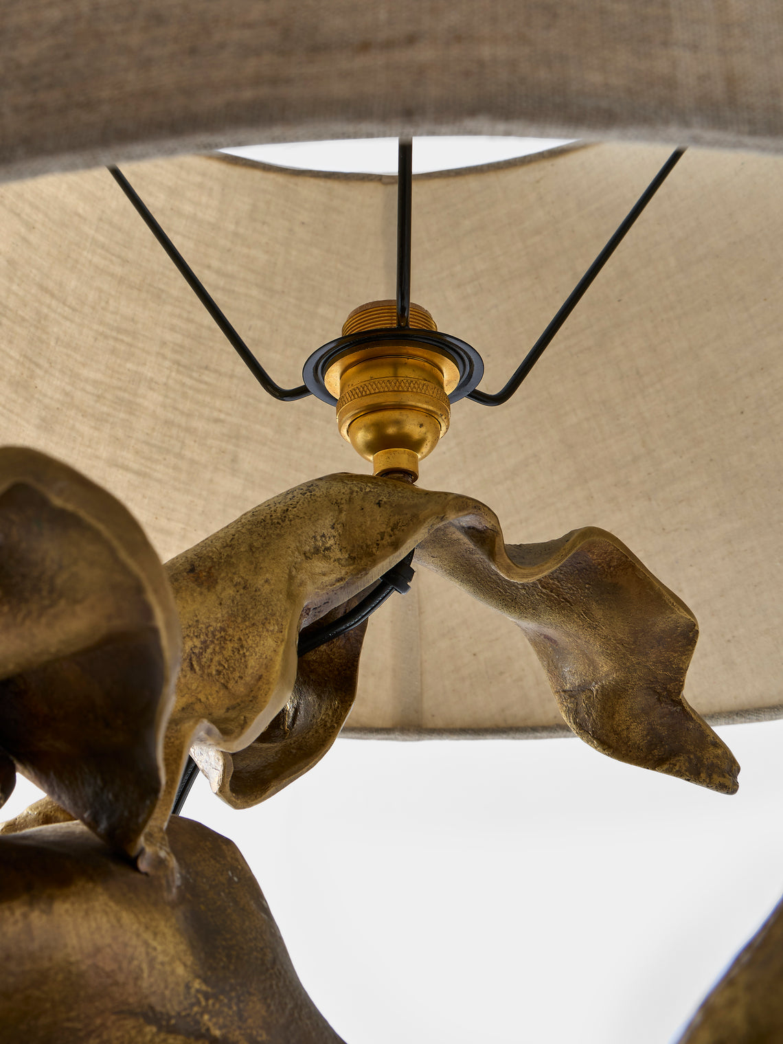 Viya - Hundred Petal Rose Brass Table Lamp - Brass - ABASK