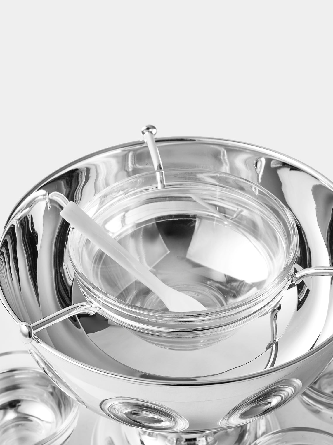 Greggio - Silver-Plated Caviar Bowl with Glasses - Silver - ABASK