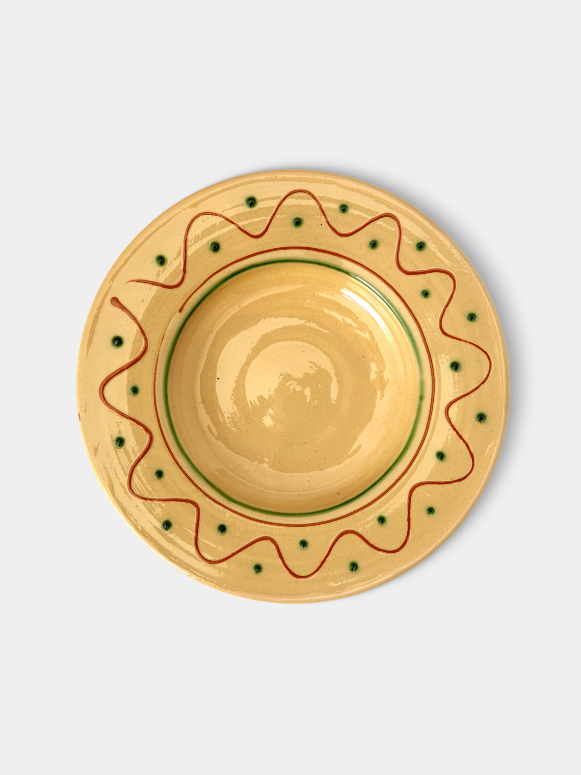 Poterie de Cliousclat - Hand-Painted Slipware Pasta Bowls (Set of 4) - Beige - ABASK