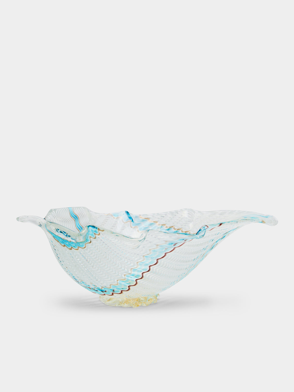 Antique and Vintage - 1950s Dino Martens for Aureliano Toso Murano Glass Bowl - Blue - ABASK - 