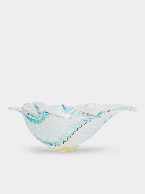 Antique and Vintage - 1950s Dino Martens for Aureliano Toso Murano Glass Bowl - Blue - ABASK - 