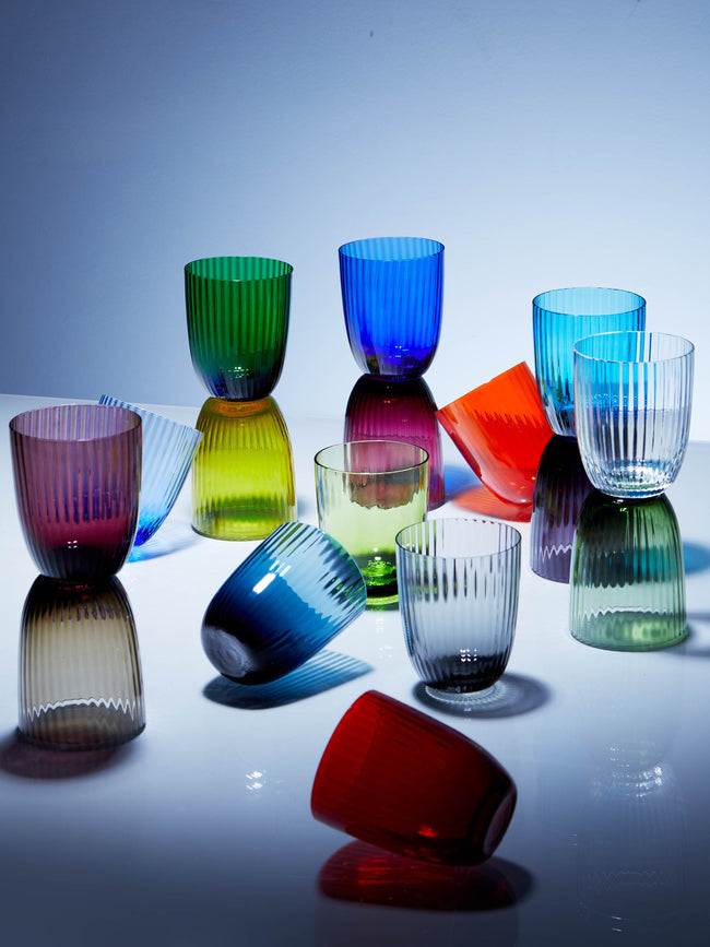 NasonMoretti - Idra Hand-Blown Murano Glass Striped Tumblers (Set of 16) -  - ABASK