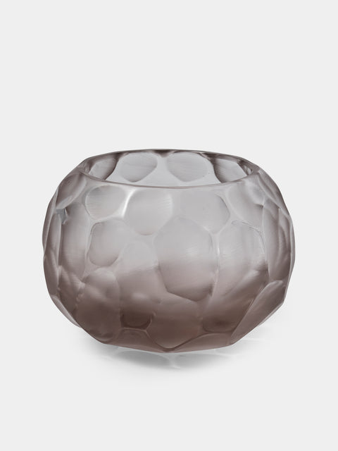 Micheluzzi Glass - Bocia Lilla Bamboo Hand-Blown Murano Glass Vase (6in/15cm) - Lilac - ABASK - 