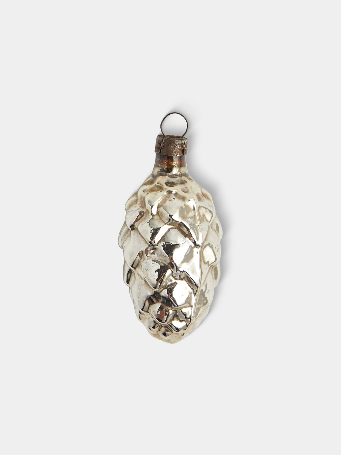 Antique and Vintage - Early-20th-Century Pinecones Glass Baubles (Set of 12) - Silver - ABASK