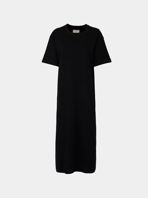 Considered Objects - Bamboo Viscose T-Shirt Dress | Size: S - Black - ABASK - 