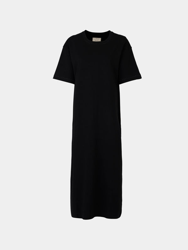Considered Objects - Bamboo Viscose T-Shirt Dress | Size: S - Black - ABASK - 