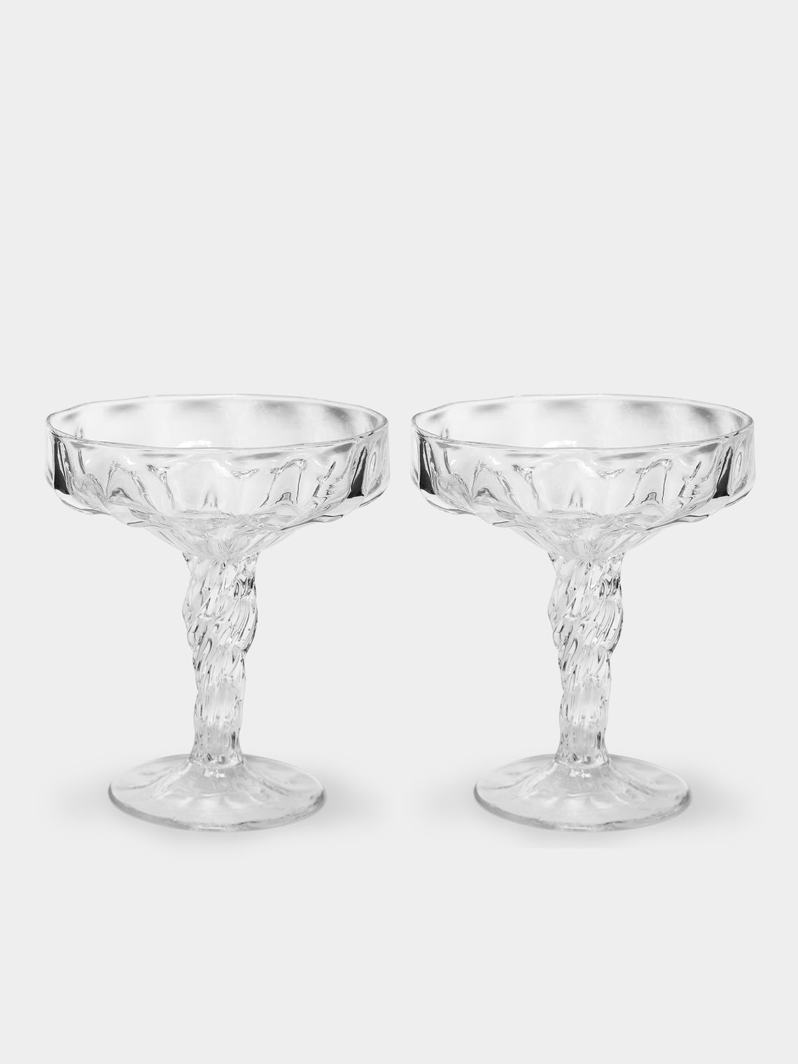 Alexander Kirkeby - Hand-Blown Crystal Champagne Coupes (Set of 2) - Clear - ABASK