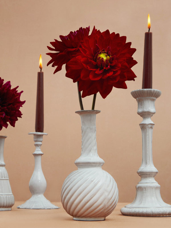 Astier de Villatte - Peggy Soliflore Hand-Glazed Ceramic Round Vase - White - ABASK