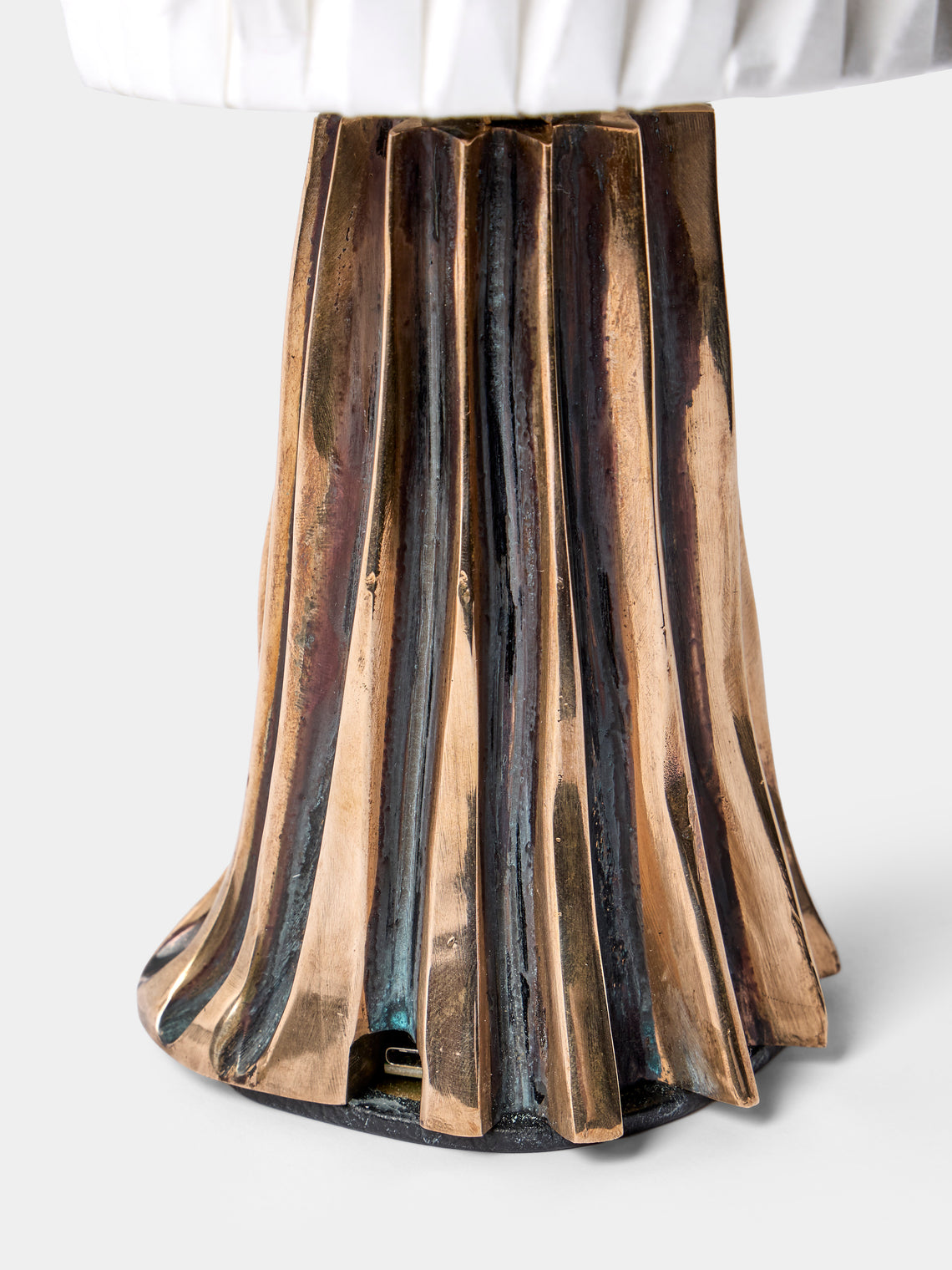 Studio Palatin - Surculus Hand-Cast Bronze and Hosho Paper Mini Portable Table Lamp - Bronze - ABASK