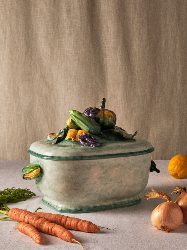 Fioravola - Pumpkins Hand-Painted Ceramic Tureen - White - ABASK