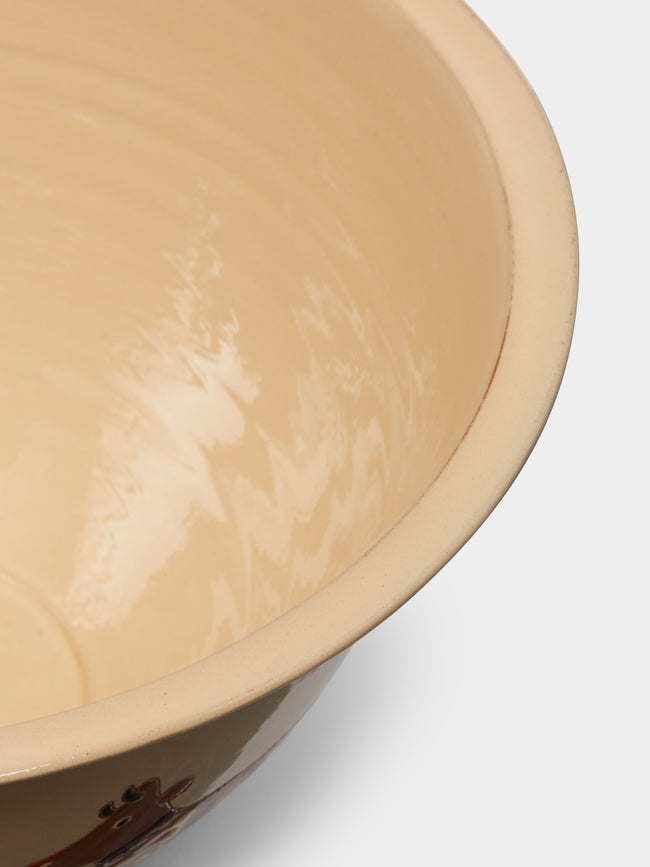 Poterie d’Évires - Cows Hand-Painted Ceramic Large Salad Bowl -  - ABASK
