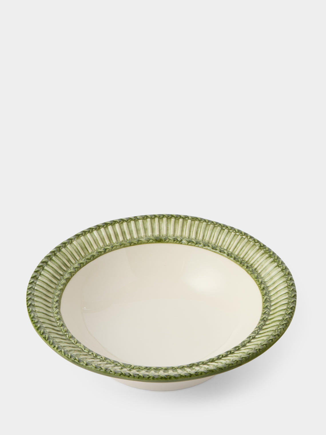 Tessalume Ceramiche - Wicker Hand-Painted Ceramic Small Salad Bowl - Light Green - ABASK