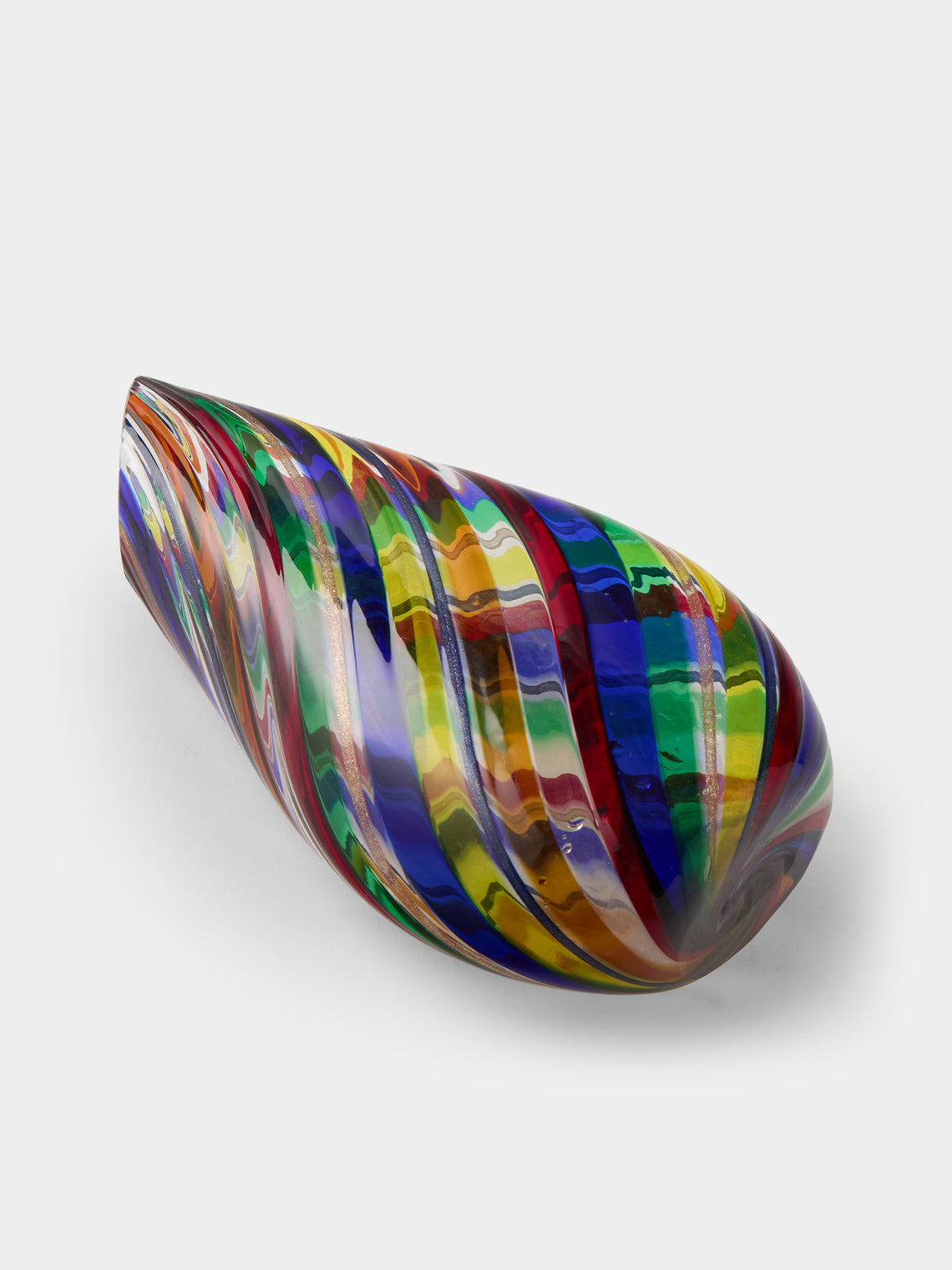 Antique and Vintage - 1970s Galliano Ferro Murano Glass Vase (6in/15cm) - Blue - ABASK