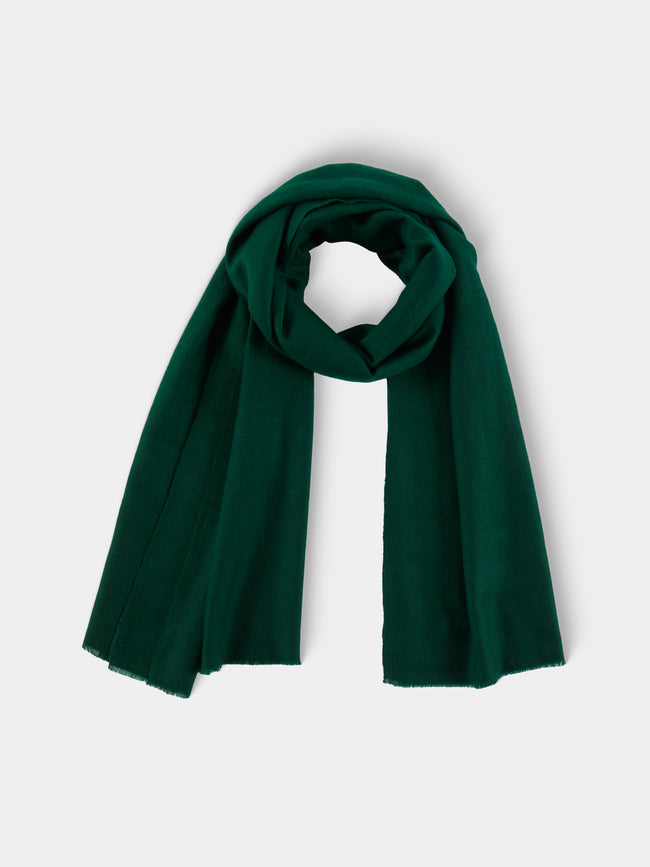 Me & K - Cashmere Solid Twill Scarf (78.5in/2m) - Green - ABASK - 