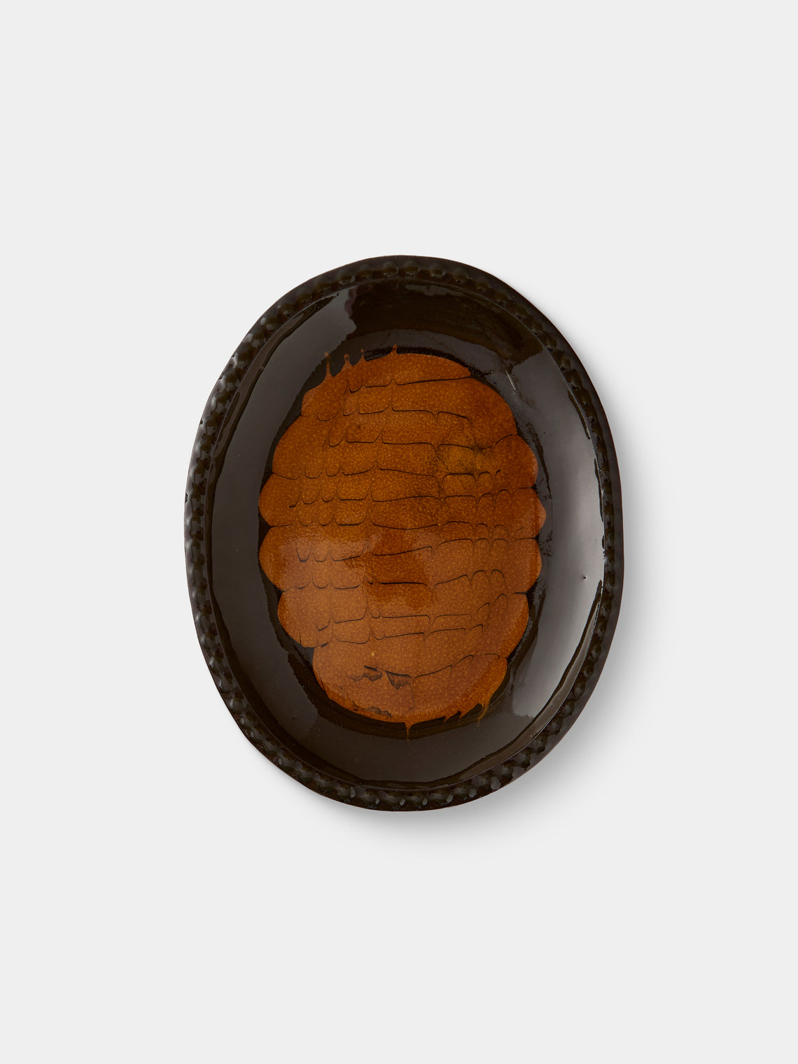 Aono Pottery - Slipware Oval Dish - Brown - ABASK - 