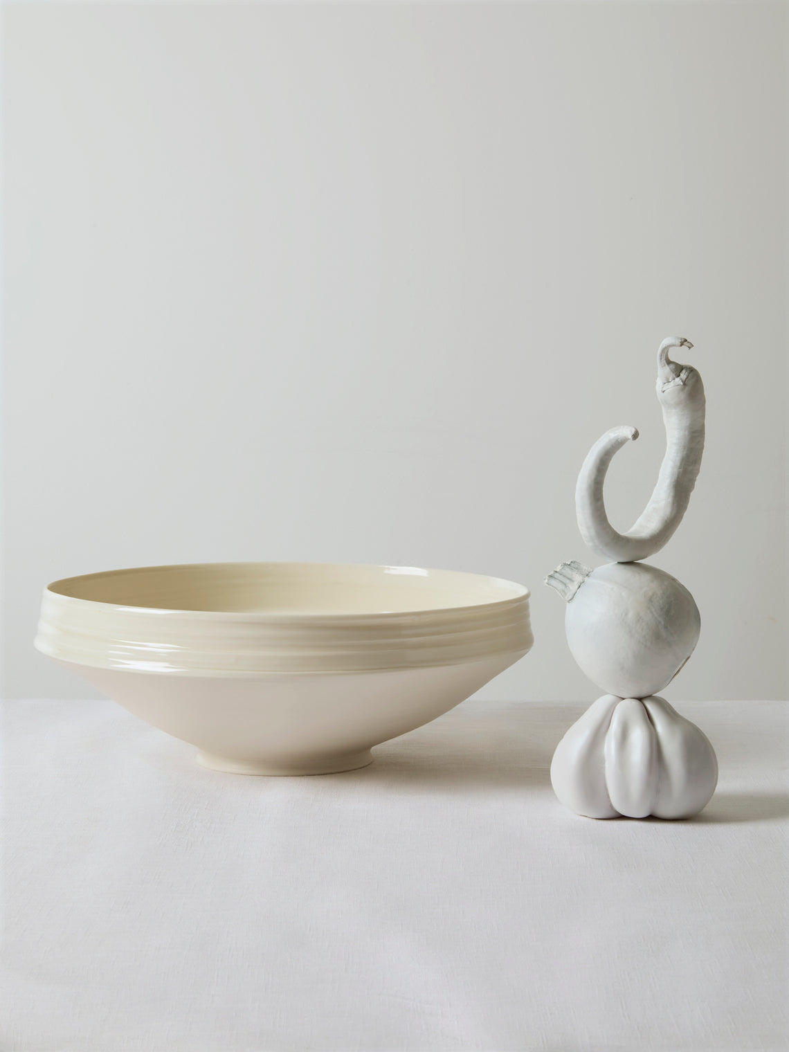 Johanne Coker - No. 10 Hand-Thrown Porcelain Bowl - White - ABASK