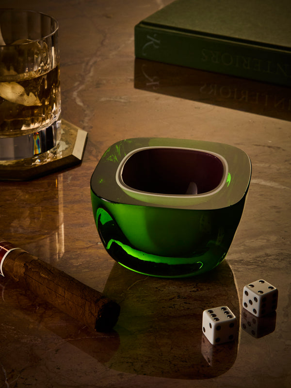 Antique and Vintage - 1960s Murano Glass Ashtray - Green - ABASK