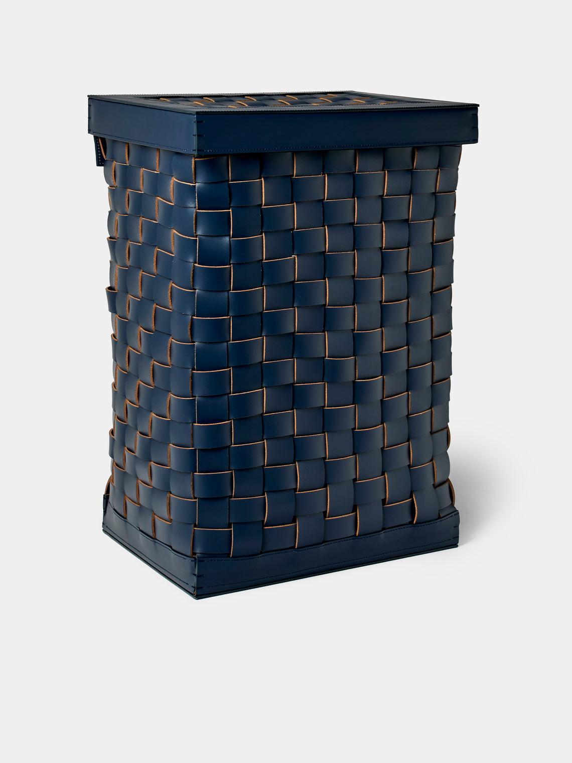 Riviere - Barcelona Water-Resistant Leather Laundry Basket - Navy - ABASK