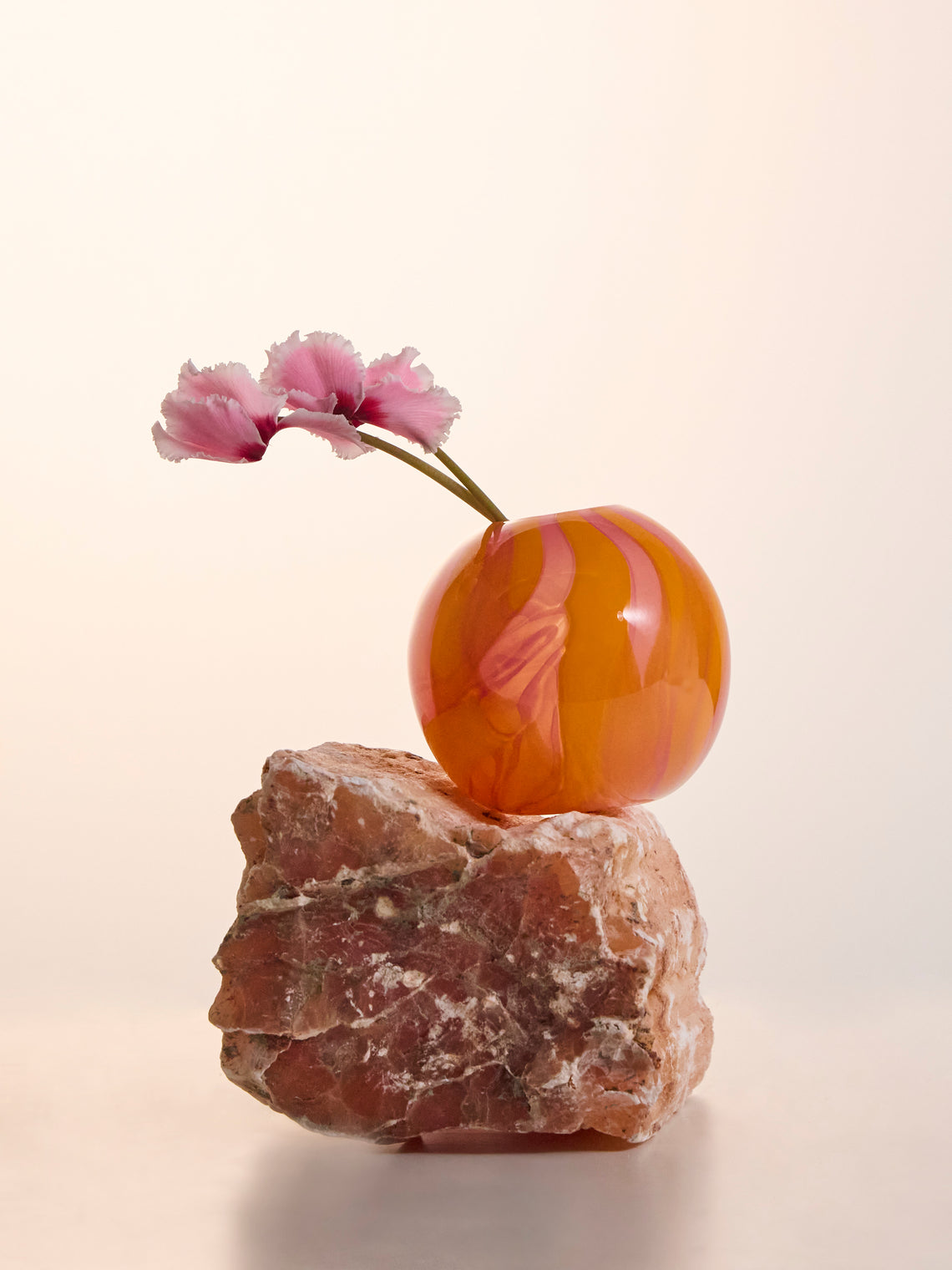 Moonarij - Babymoon Hand-Blown Glass Vase (4.5in/12cm) - Orange - ABASK