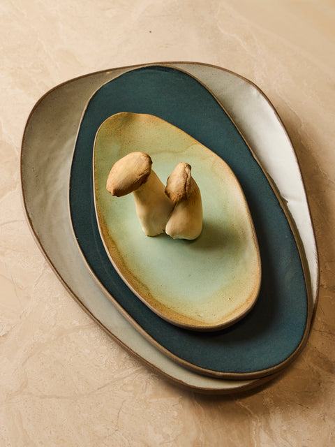 Hana Karim Studio - Hand-Built Stoneware Mixed Platters (Set of 3) - Multiple - ABASK