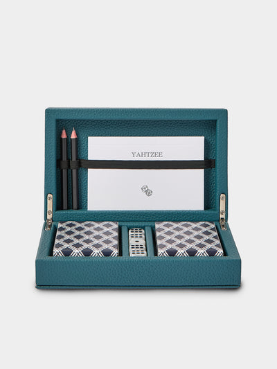 Belotier - Leather Playing Cards Box - Blue - ABASK - 