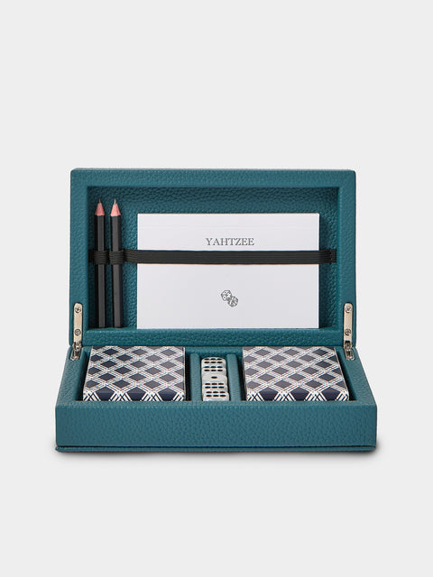 Belotier - Leather Playing Cards Box - Blue - ABASK - 