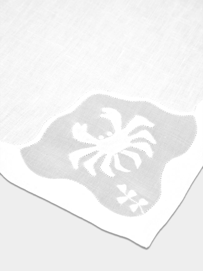 Taf Firenze - Sea Life Hand-Embroidered Linen Napkins (Set of 6) -  - ABASK