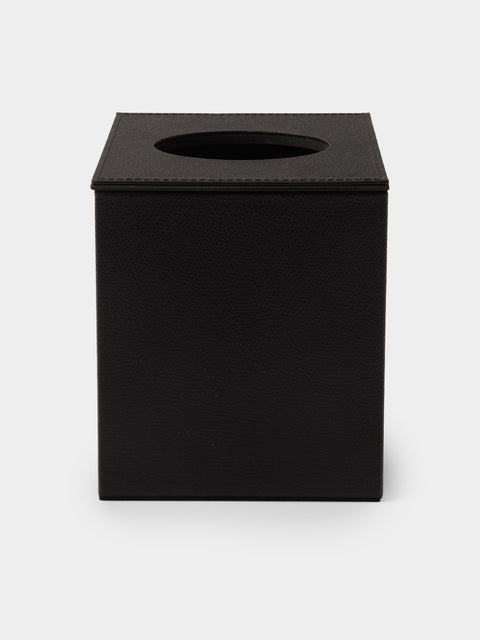 Pinetti - Leather Magnetic Tissue Box - Black - ABASK - 