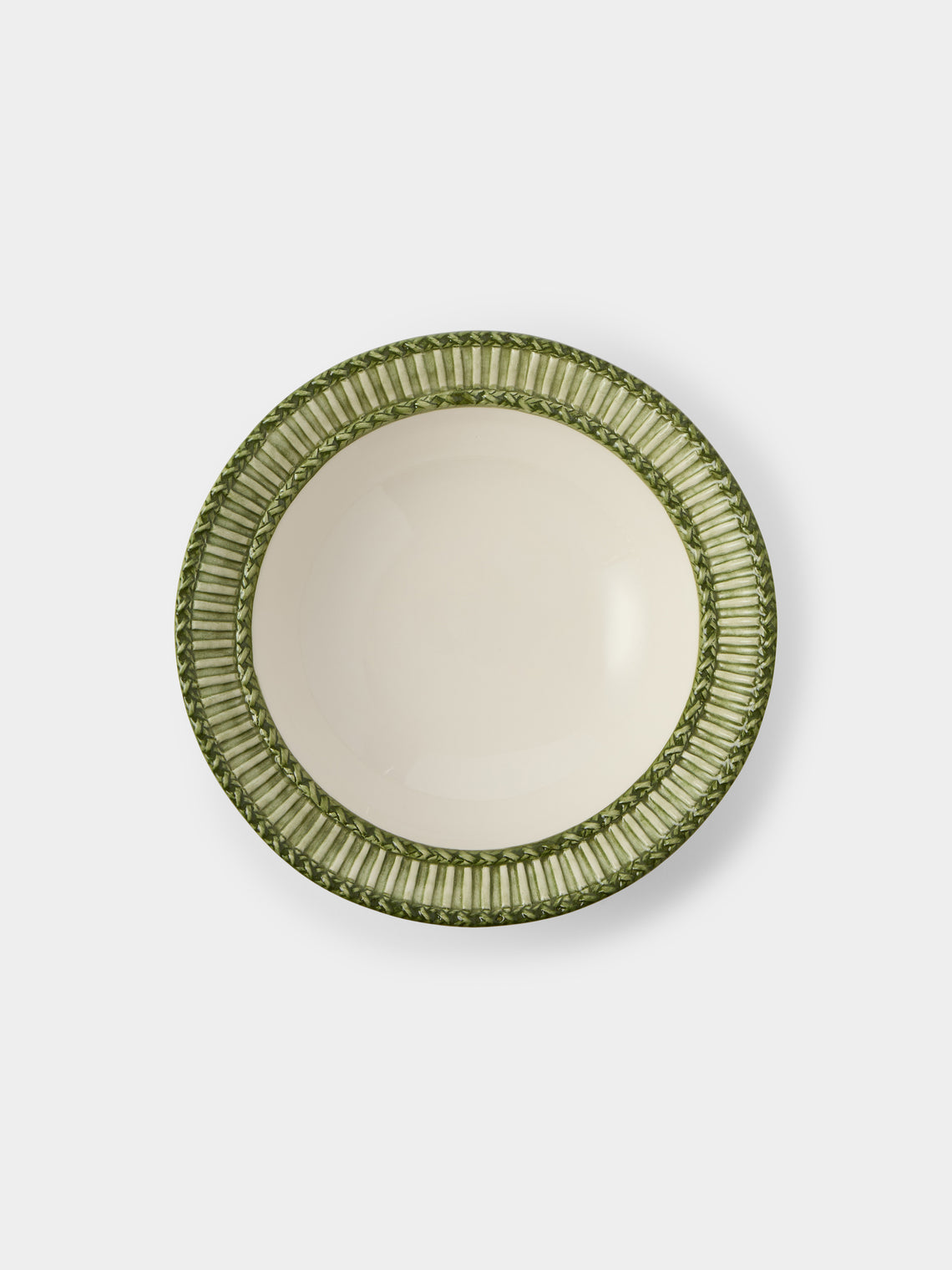 Tessalume Ceramiche - Wicker Hand-Painted Ceramic Small Salad Bowl - Light Green - ABASK