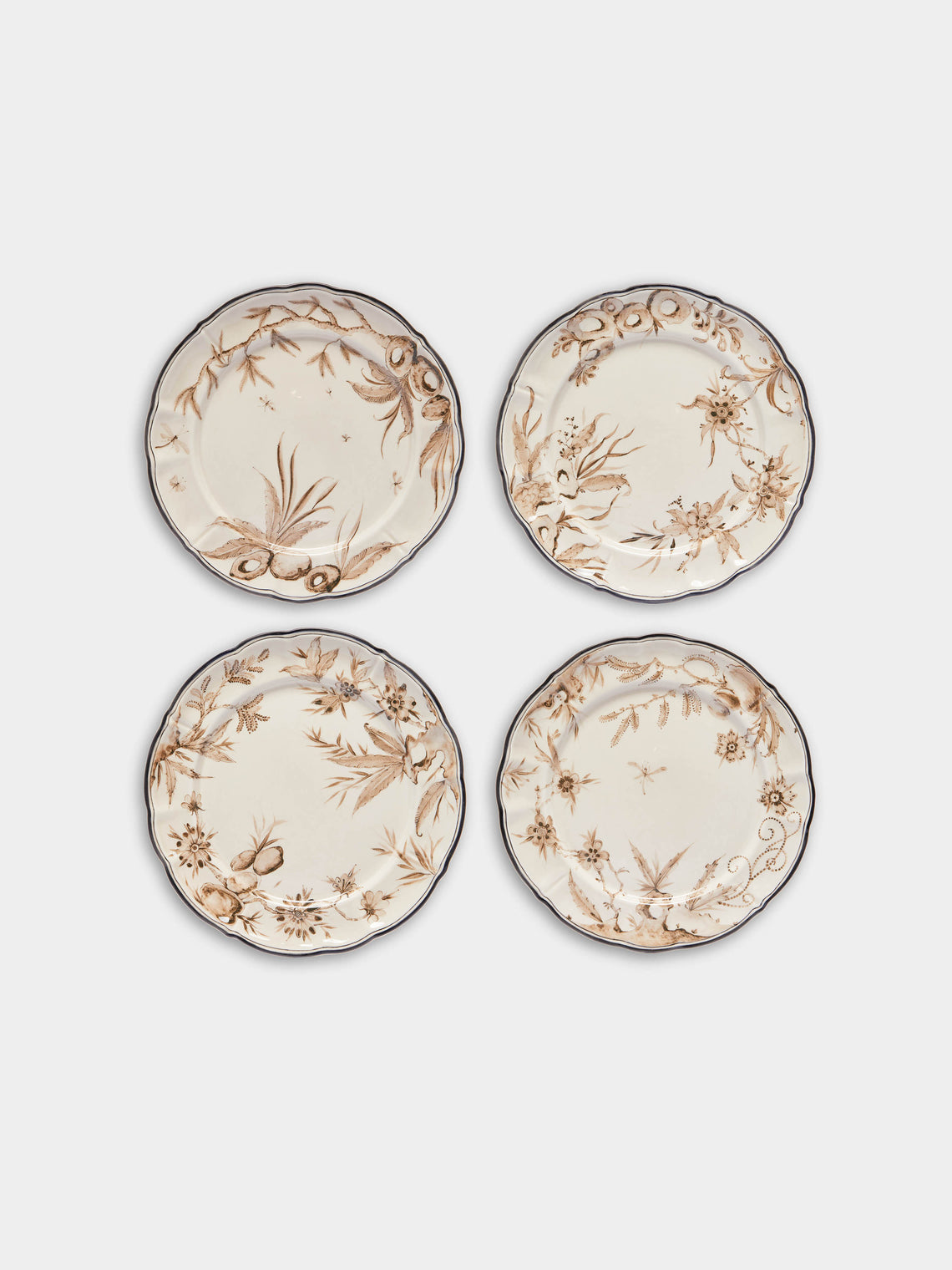 Laboratorio Paravicini - Rocaille Ceramic Dessert Plates (Set of 4) -  - ABASK - 