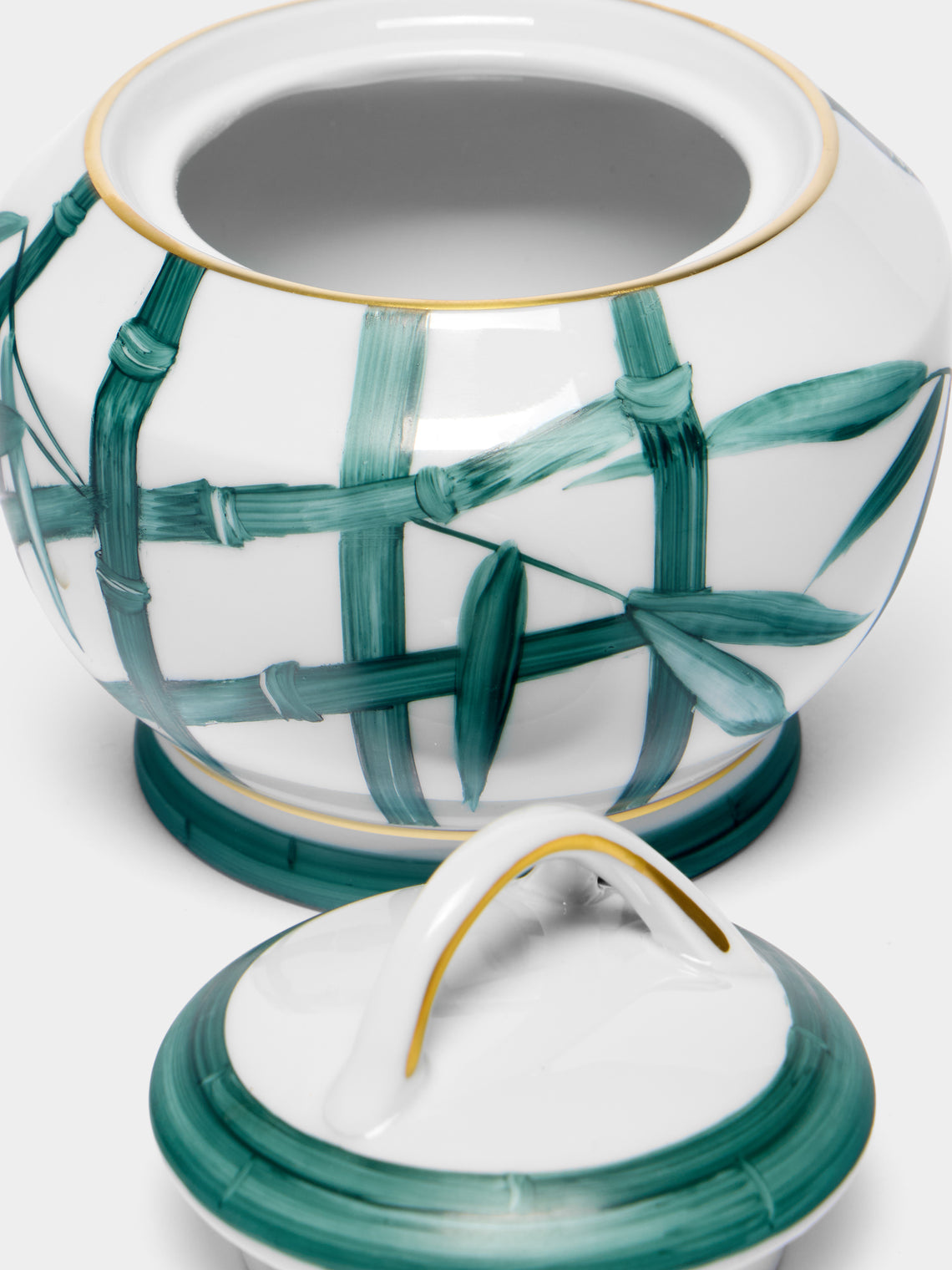 Marie Daage - Jardin d'Arashiyama Hand-Painted Porcelain Sugar Bowl - White - ABASK