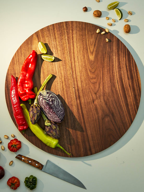 Woodworks by Ted Todd - Round Charcuterie Board in 1860s Black Walnut -  - ABASK