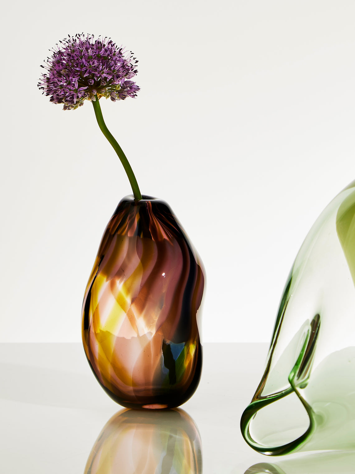 Michele Oberdieck - Striped Hand-Blown Glass Bud Vase (6.5in/17cm) - Multiple - ABASK