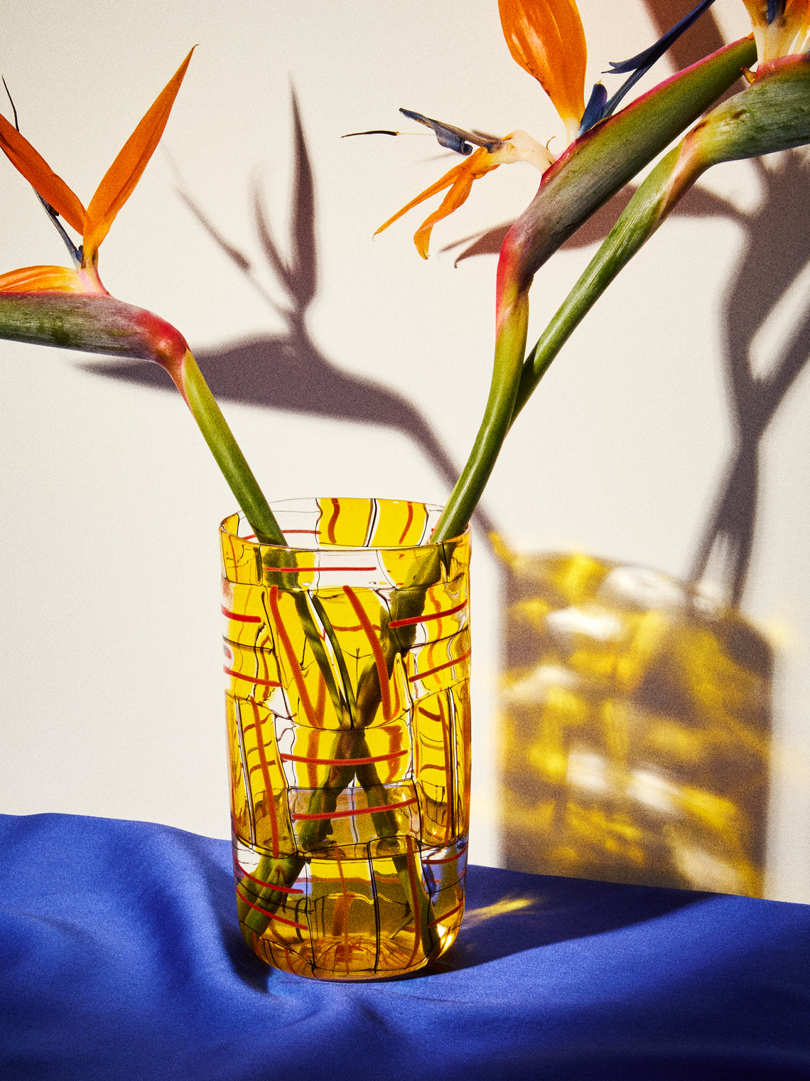 Antique and Vintage - 1980s Yoichi Ohira for De Majo Glass Vase (8.5in/21.5cm) - Yellow - ABASK
