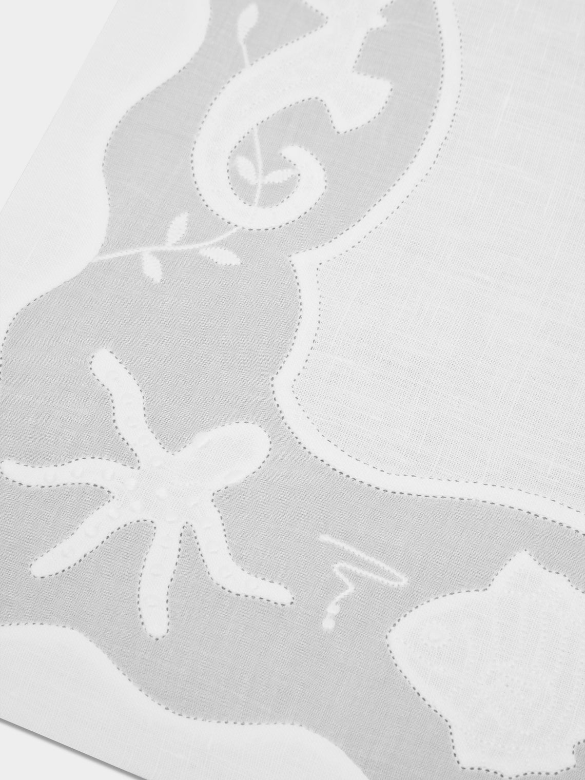 Taf Firenze - Sea Life Hand-Embroidered Linen Placemats (Set of 6) -  - ABASK