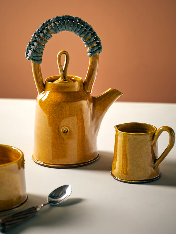 Neville Tatham - Slipware Teapot and Creamer - Yellow - ABASK
