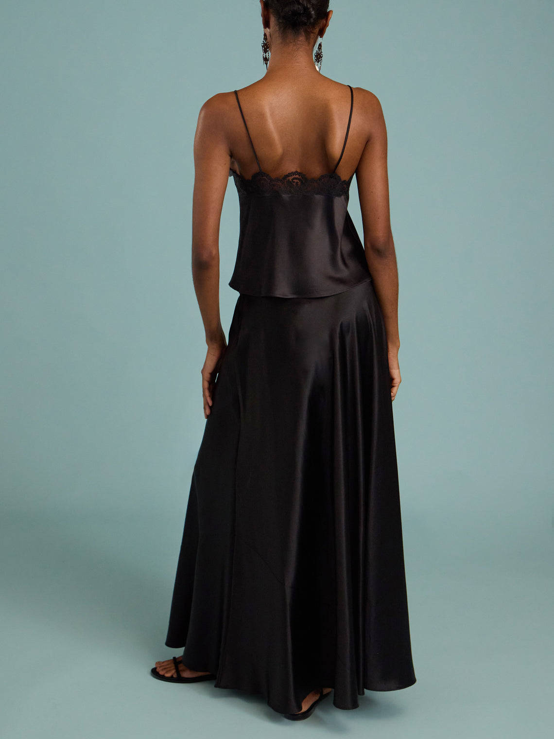 Heirlome - Antonia Silk Long Skirt | Size: S - Black - ABASK