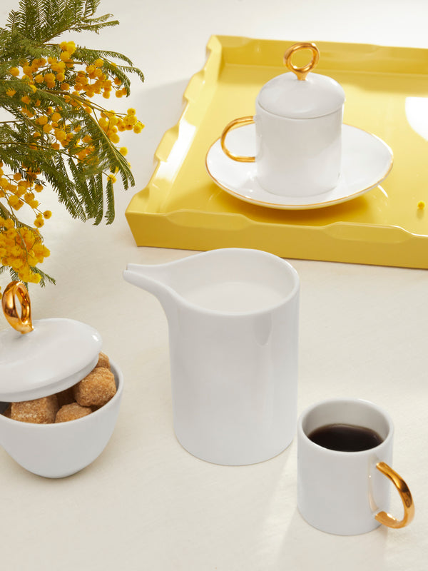 Feldspar - Hand-Painted 24ct Gold and Bone China Milk Jug -  - ABASK